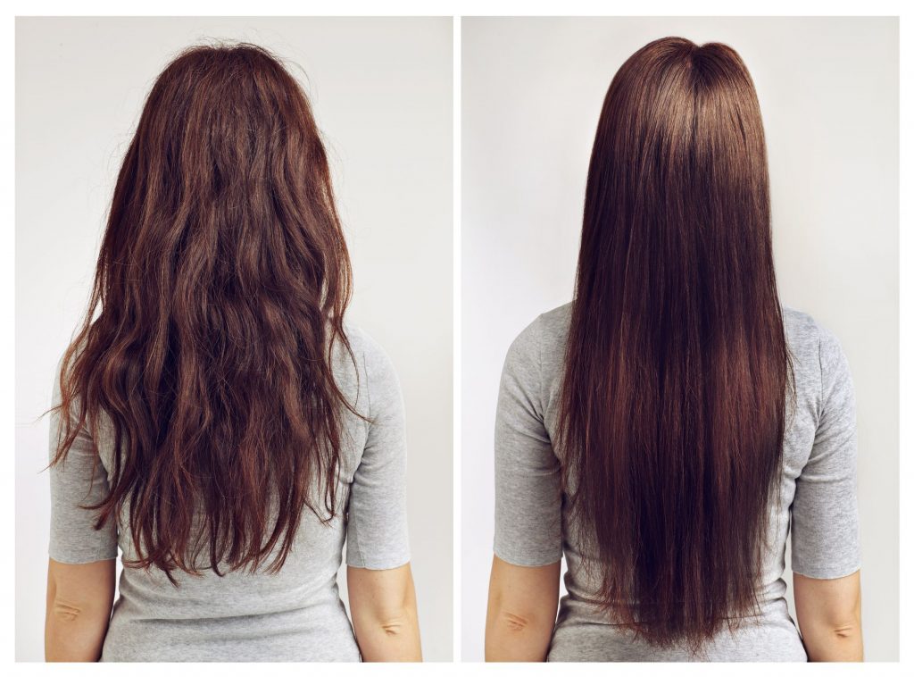 Hair Smoothening Before and After Photo